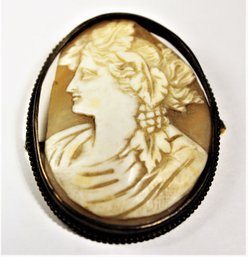 Victorian Carved Shell Cameo Brooch As/is