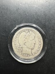 1904 Barber Silver Quarter