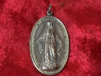 Sterling Silver Mother Mary Mdal Pendant