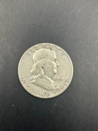 1951 Benjamin Franklin Silver Half Dollar