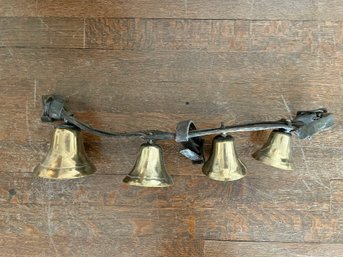 Antique Brass Bells On Leather Strap