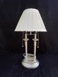 Slivered Colored Base Vintage Two Pull Chain Table Lamp