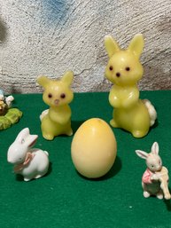 1970 3pc Easter Candle Lot Egg & Bunnies Gurley?