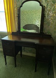 Vintage Vanity Table With Mirror And Chair