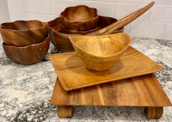 ACACIA Wood Flare Bowl Set And More