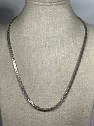 White Gold Plated Fancy Link Chain Necklace 18'