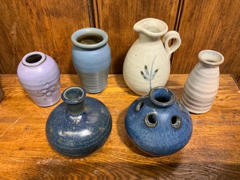 Collection Of Signed Stoneware Vases And More