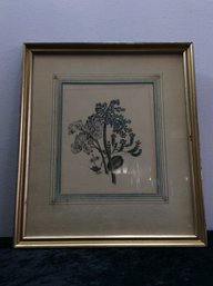 Blue And White Framed Floral Print