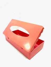 Fab Vintage Plastic Coral Colored Wall Mountable Tissue Box Holder