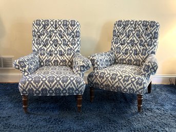 A Beautiful Pair Of Upholstered Arm Chairs