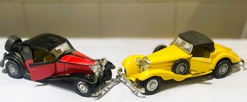 Two Scale 1/43 Die Cast Cars Made In Macau-1930 Bugatti T50 And 1936 Mercedes 540K