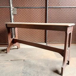 A Hard Wood Trestle Console