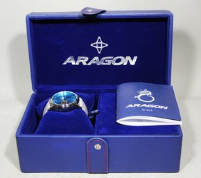 Aragon Self Winding Men's Wristwatch Open Escapement Original Box