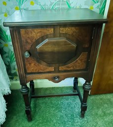 Vintage Bedside Table With Built-in Storage