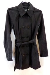 Armani Exchange Black Belted Raincoat Jacket - Women's Size S