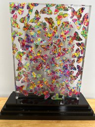 Tim Yanke 'Peta Louthias' 3-Dimensional Butterfly Acrylic Sculptograph - Augmented Reality Enhanced