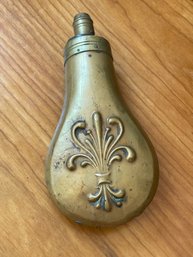 Antique Brass Metal Gun Powder Flask