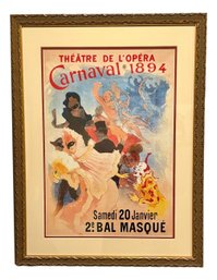 Theatre De L'Opera Carnaval 1894 Samedi 20 Janvier 2: Bal Masque By Jules Cheret Framed Poster