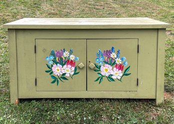 A Hand Painted Pine Cabinet