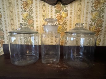 THREE ANTIQUE CANNISTERS/APOTHECARIES