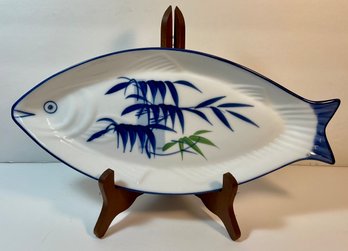 White Jade Porcelain Fish Hand Painted