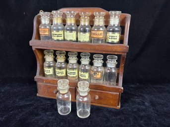 Vintage Spice Rack With Bottles