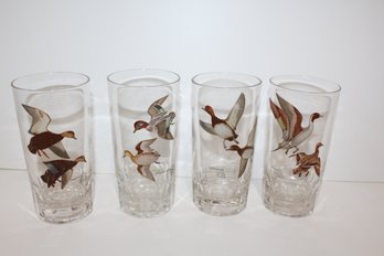 4 Gorgeous Vintage Lynn Bogue Hunt Duck Glasses/ Tumblers (not Shippable)