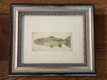 Rainbow Trout Etching Signed And Numbered