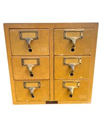 Six Drawer Gaylord Brothers - Oak Desktop Card Catalogue