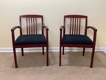 OSP Furniture Sonoma Cherry Finish Guest Chairs, Slat Back By Office Star- A Pair