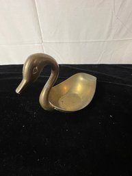 Brass Swan Trinket Tray Mid Century