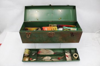 Vintage Fishing Tackle Box With Contents