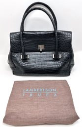 Lambertson Truex Custom Made Matte Crocodile Handbag With Branded Dust Bag