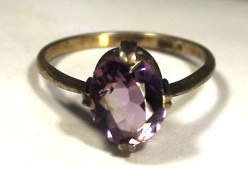 STERLING SILVER LADIES RING AMETHYST STONE VERY PRETTY SIZE 8