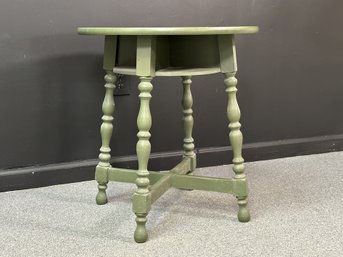 A Great Vintage Table In Green Paint