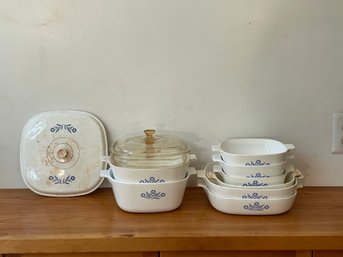 Lot Of Corningware Blue Cornflower Casserole Dishes Heavily Used