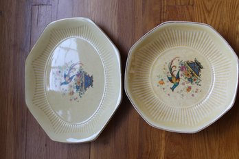 Yellow Platter And Veg Dish Unmarked