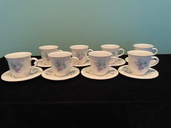 Pfaltzgraff Grapevine China Cups & Saucers