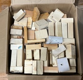 Box Of Assorted Wood Pieces