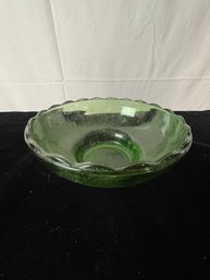 Vintage E.O. Brody Co. Cleveland Ohio Green Glass Scalloped Candy Dish
