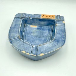 Vintage Ceramic Denim Jean Pocket Ashtray Or Catch All