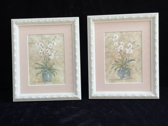 Two Piece Set Of Framed Flower Art Prints