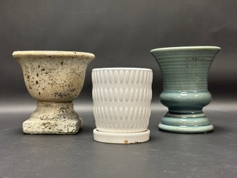 Three Pretty Ceramic Planters