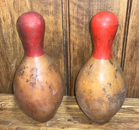 Vintage Hand Painted Bowling Duck Pins