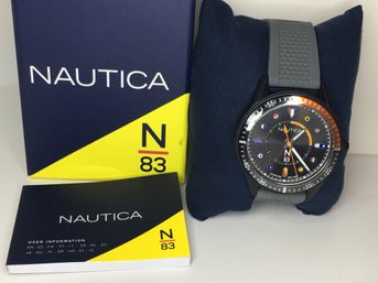 Awesome Brand New NAUTICA Mens Watch - With Nautical Flags - Classic Preppy Look - Great Gift Idea - NICE !