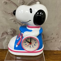 Vintage Peanuts Snoopy Blue Sneaker Alarm Clock