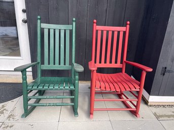 Pair Of Painted Wooden Porch Rockers