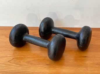 Vintage Cast Iron 10 Lb Dumbbells