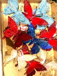 Holiday Time Glitter Butterfly Clip/ornaments