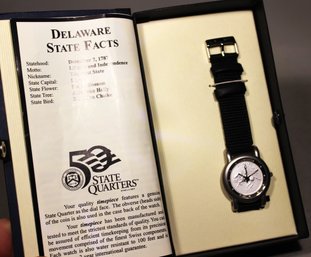 Delaware American 25 Cent Piece Quarter Wristwatch In Original Box